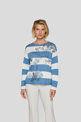 RHINESTONE WIDE STRIPED SWEATER
