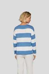 RHINESTONE WIDE STRIPED SWEATER