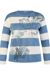 RHINESTONE WIDE STRIPED SWEATER