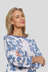 FLORAL OPENWORK SWEATER