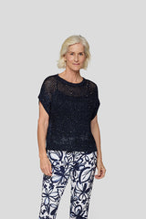 SHINY YARN CHUNKY KNIT SWEATER