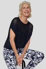 SHINY YARN CHUNKY KNIT SWEATER