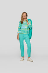 EMERALD WATERCOLOR STRIPE T-SHIRT