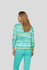 EMERALD WATERCOLOR STRIPE T-SHIRT