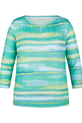 EMERALD WATERCOLOR STRIPE T-SHIRT