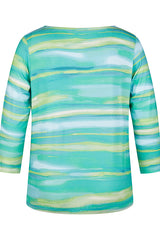 EMERALD WATERCOLOR STRIPE T-SHIRT