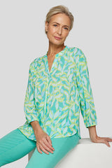 EMERALD LEAF PRINT BLOUSE