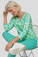 EMERALD LEAF PRINT T-SHIRT