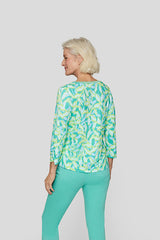 EMERALD LEAF PRINT T-SHIRT