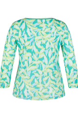 EMERALD LEAF PRINT T-SHIRT