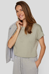 KHAKI SPARKLING DETAIL T-SHIRT