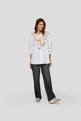 WHITE COTTON BUTTON UP SHIRT