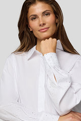 WHITE COTTON BUTTON UP SHIRT