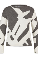 GREY ABSTRACT PATTERN SWEATER