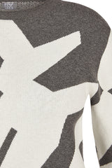 GREY ABSTRACT PATTERN SWEATER