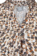 LEOPARD PRINT V NECK BLOUSE