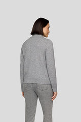 GREY HIGH COLLAR ZIP UP JACKET