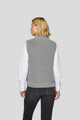 GREEN HIGH COLLAR QUILTED SLEEVELESS VEST