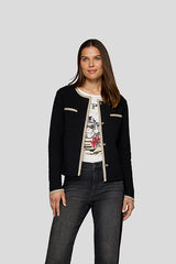 BLACK BUTTON DETAIL JACKET