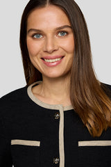 BLACK BUTTON DETAIL JACKET