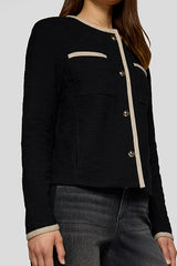 BLACK BUTTON DETAIL JACKET