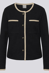 BLACK BUTTON DETAIL JACKET