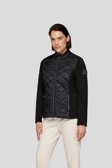 BLACK CONTRAST SLEEVES QUILTED JACKET
