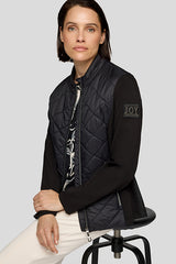 BLACK CONTRAST SLEEVES QUILTED JACKET