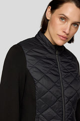BLACK CONTRAST SLEEVES QUILTED JACKET