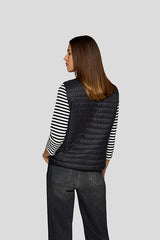BLACK QUILTED ZIPPER VEST