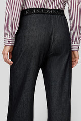 BLACK WIDE LEG TROUSERS