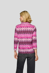 PURPLE ZIGZAG LONG SLEEVES SHIRT