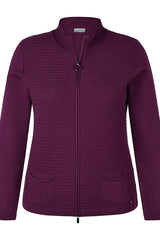 DARK PURPLE FLEECE HALF ZIP JACKET