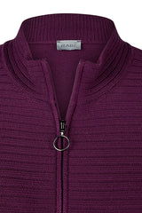 DARK PURPLE FLEECE HALF ZIP JACKET