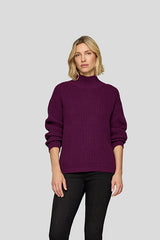 PURPLE TURTLENECK KNIT SWEATER