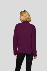 PURPLE TURTLENECK KNIT SWEATER