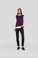 PURPLE SLEEVELESS KNIT TOP