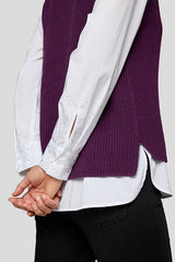 PURPLE SLEEVELESS KNIT TOP
