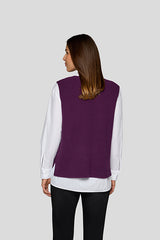 PURPLE SLEEVELESS KNIT TOP