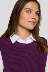 PURPLE SLEEVELESS KNIT TOP