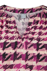 CASUAL PLAID PEASANT BLOUSE