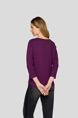 PURPLE CASUAL ROUND NECKLINE LONG SLEEVE SHIRT