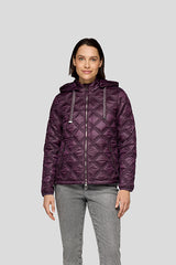 PURPLE QUILTED HOODED JACKET