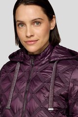 PURPLE QUILTED HOODED JACKET