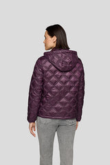PURPLE QUILTED HOODED JACKET