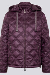 PURPLE QUILTED HOODED JACKET