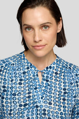 BLUE WHITE ABSTRACT PRINT SHIRT