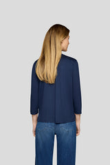 BLUE LONG SLEEVE BLOUSE