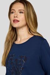 BLUE ABSTRACT FRONT DESIGN LONG SLEEVE SHIRT