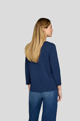 BLUE ABSTRACT FRONT DESIGN LONG SLEEVE SHIRT